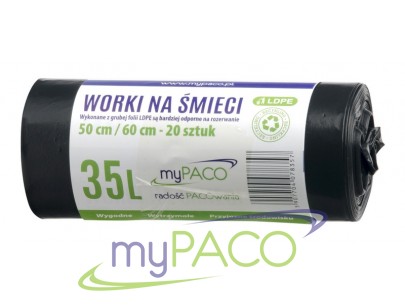 myPACO Worki na śmieci LDPE   35l. R20   MPW35